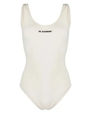 Jil Sander スクープバック ロゴプリント ワンピース水着 - サムネイル1