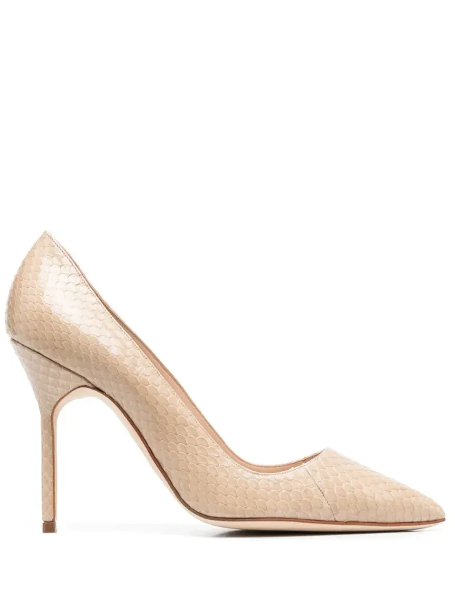 Manolo Blahnik Manolo Blahnik ヘビ柄 スネークスキン風 ポインテッドトゥ パンプスの商品画像