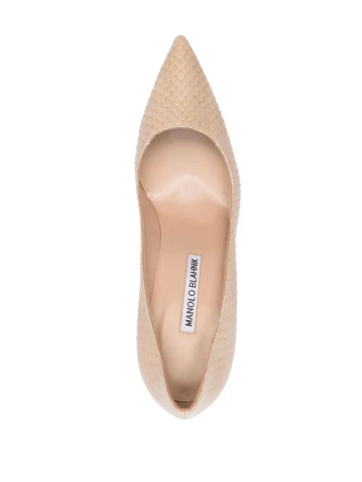 Manolo Blahnik ヘビ柄 スネークスキン風 ポインテッドトゥ パンプス - 画像4