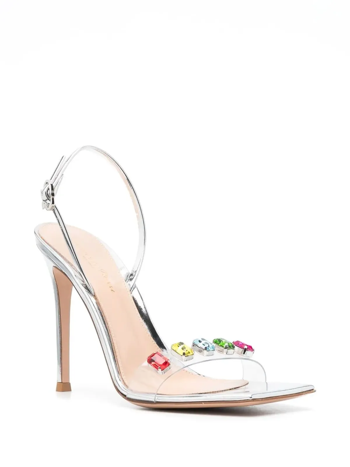 Gianvito Rossi リボンキャンディー クリスタル装飾サンダル - 画像2