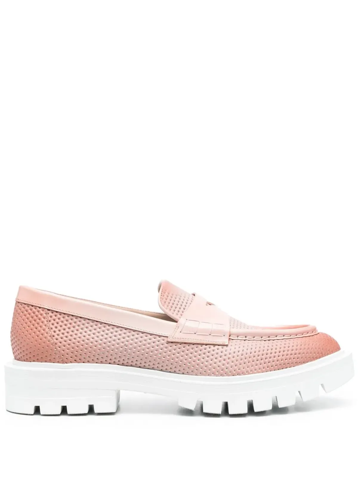 Santoni レザー ペニーローファー - ピンク - 画像1