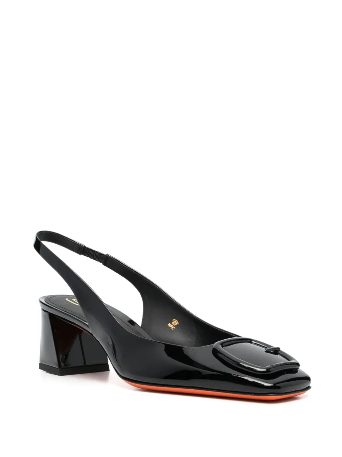Santoni サントーニ スリングバックストラップパンプス ブラック - 画像2