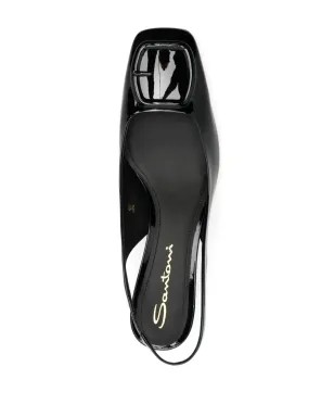 Santoni サントーニ スリングバックストラップパンプス ブラック - サムネイル4