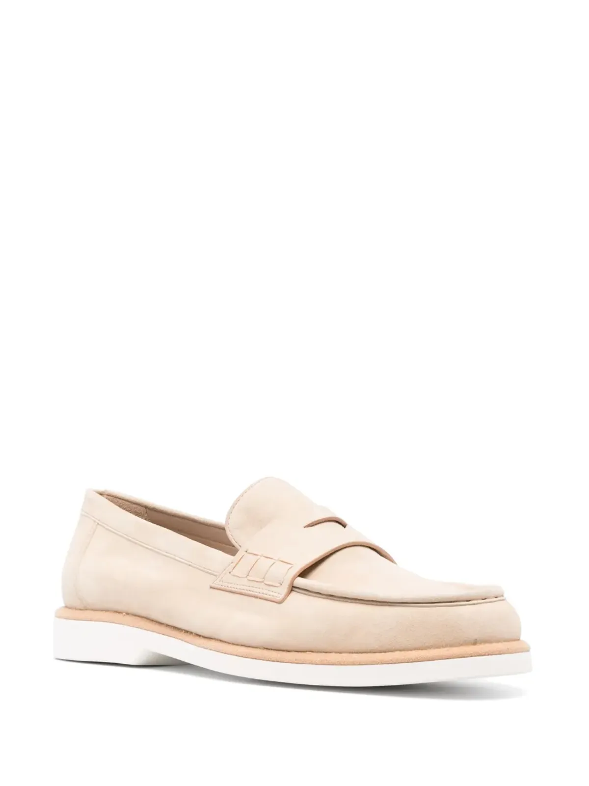 Santoni アーモンドトゥ・スエード ローファー - 画像2