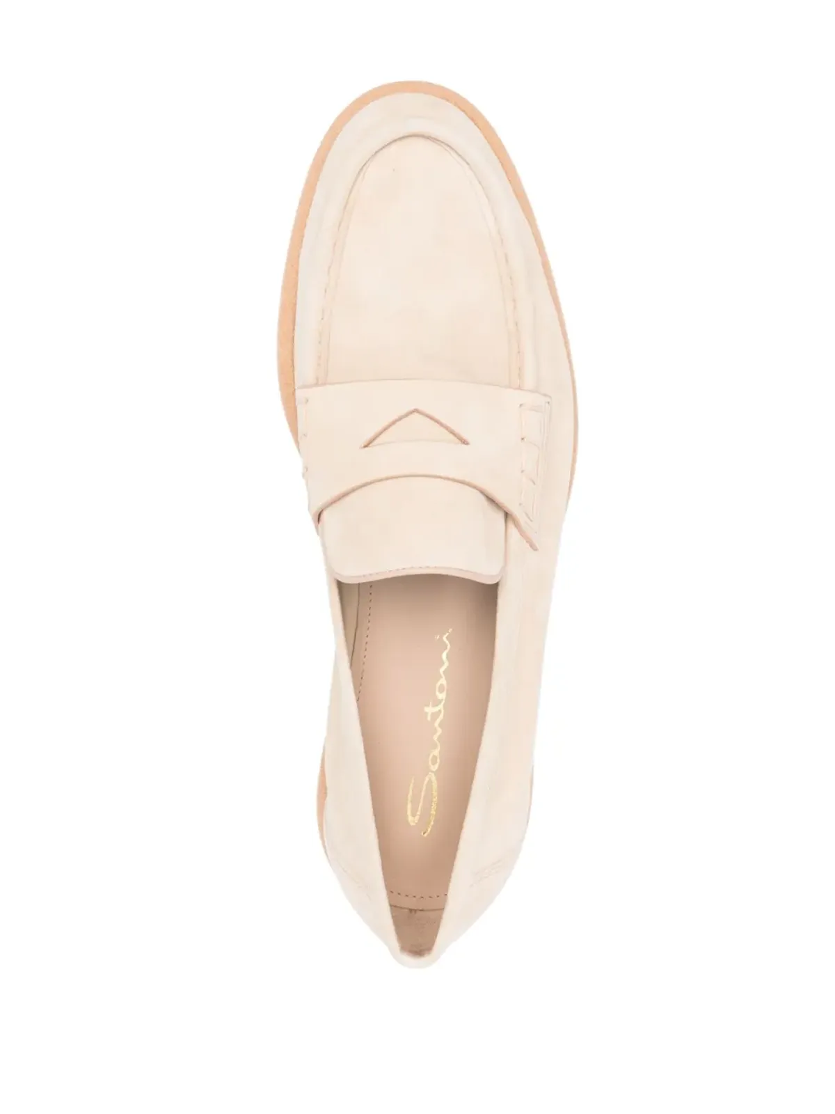 Santoni アーモンドトゥ・スエード ローファー - 画像4