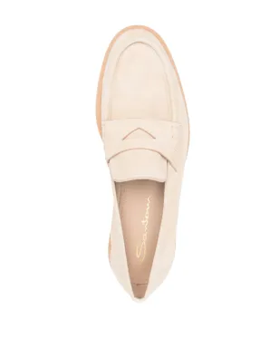 Santoni アーモンドトゥ・スエード ローファー - サムネイル4
