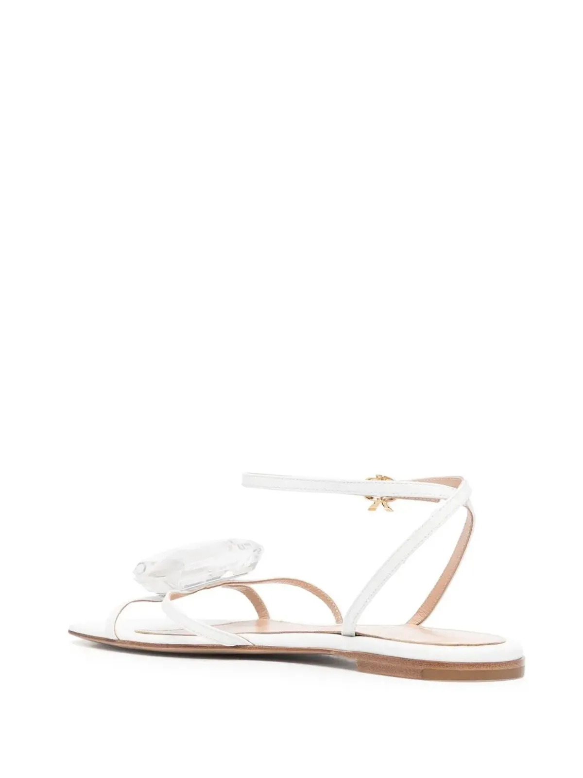 Gianvito Rossi エンベリッシュドレザー フラットサンダル - ホワイト - 画像3