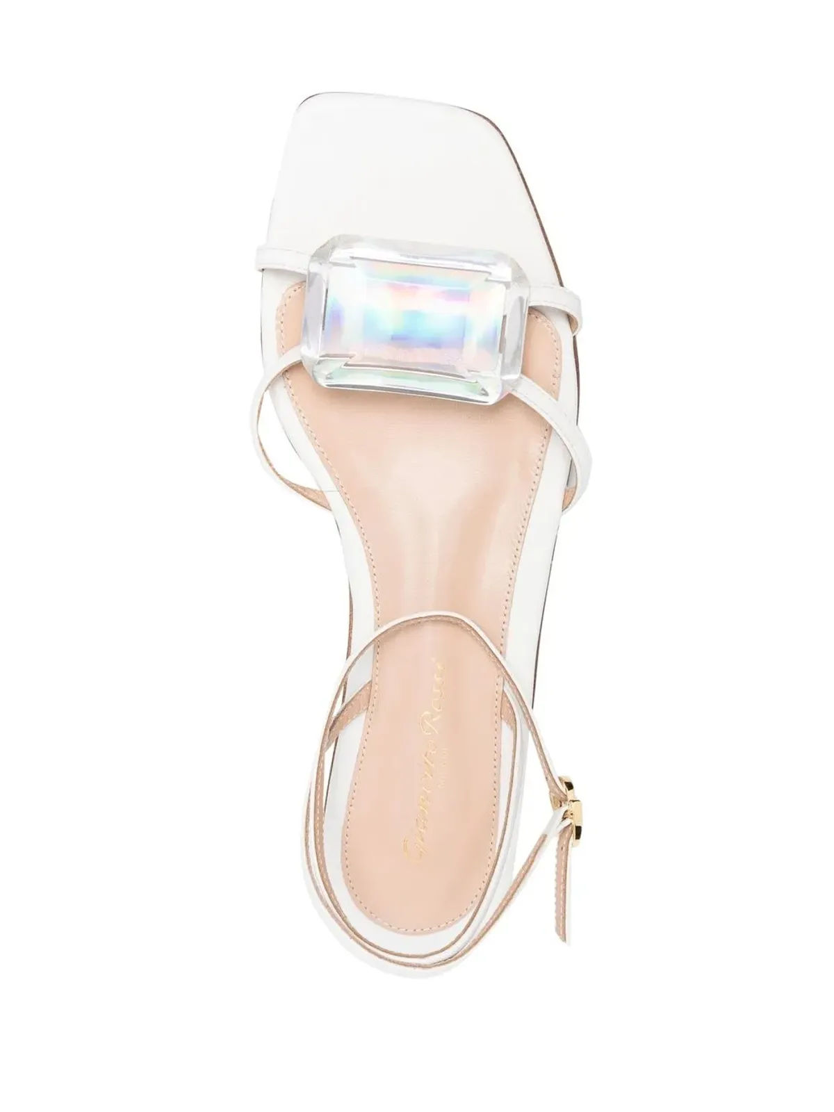 Gianvito Rossi エンベリッシュドレザー フラットサンダル - ホワイト - 画像4
