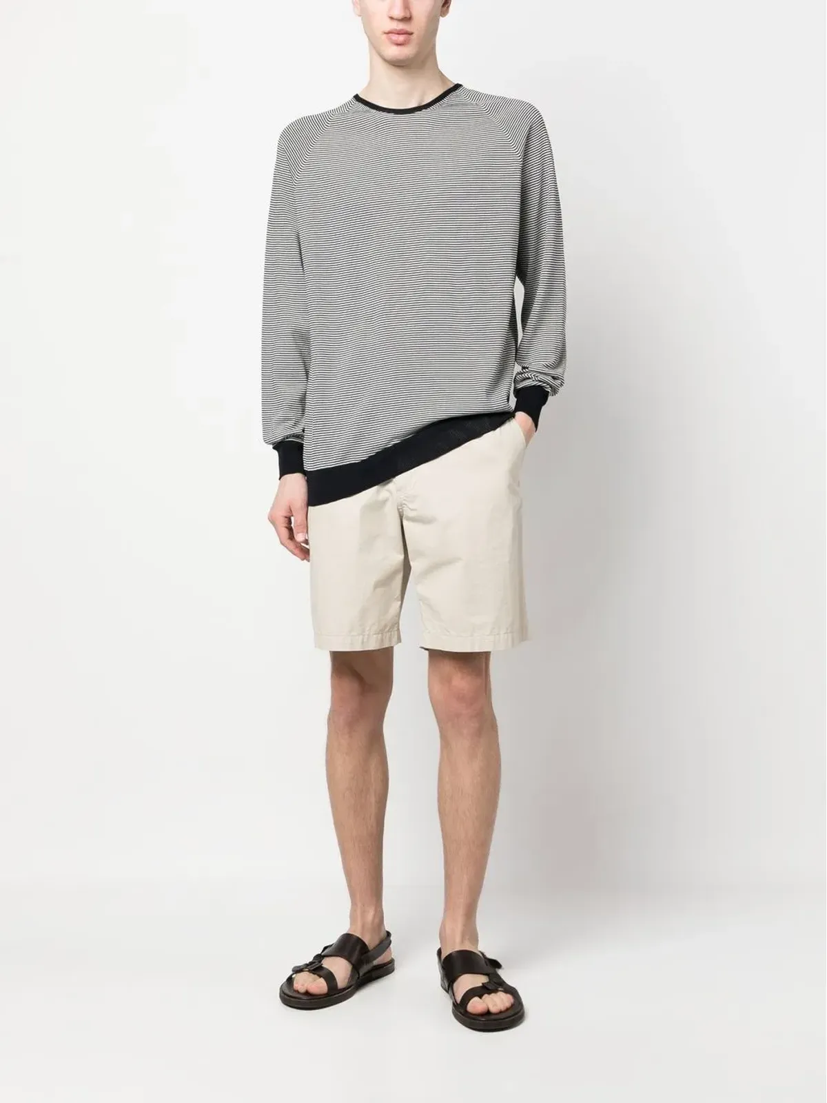 Lardini 横縞クルーネックセーター - 画像2