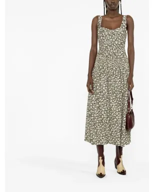 Tory Burch 花柄プリントのフレアドレス（ニュートラルカラー） - サムネイル2