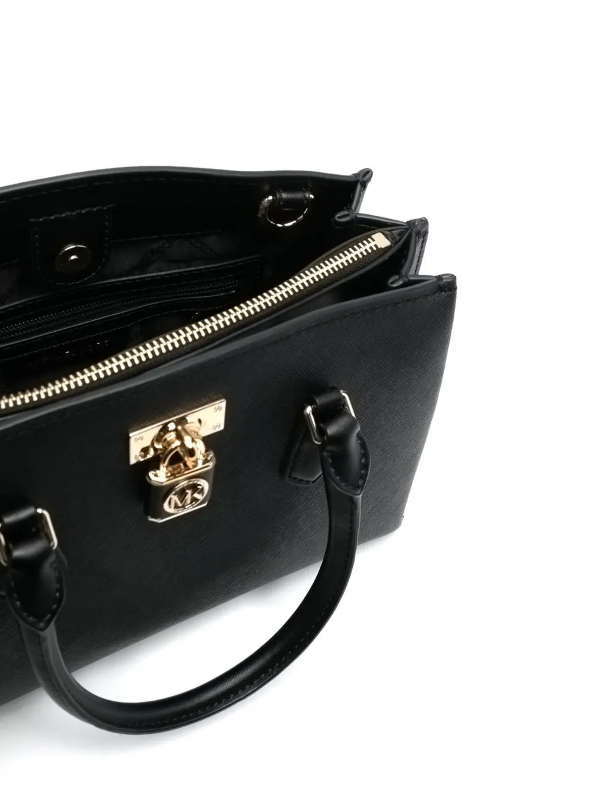 Michael Kors パドロックディテール レザー トートバッグ ブラック - 画像5