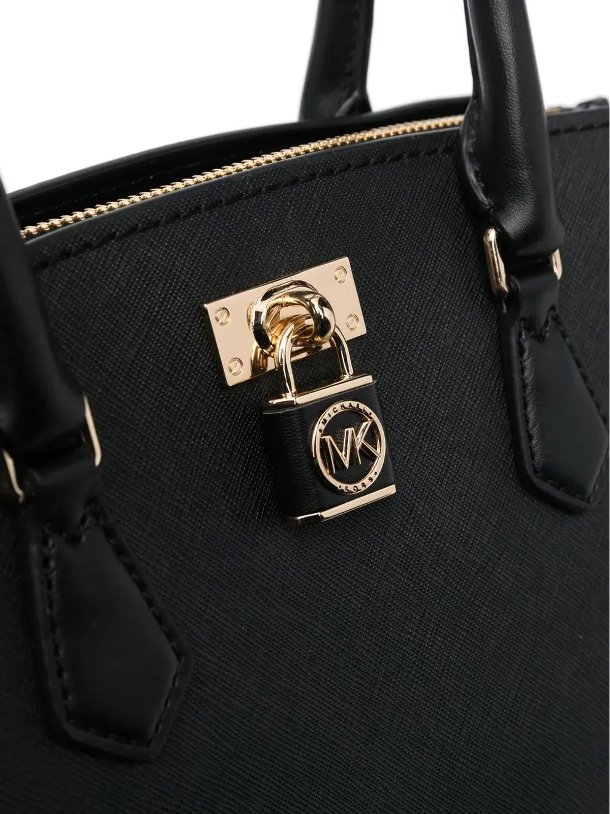 Michael Kors パドロックディテール レザー トートバッグ ブラック - 画像4