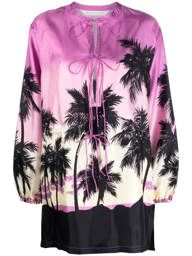 Palm Angels Palm Angels グラフィックプリント ロングスリーブ ブラウス - パープルの商品画像