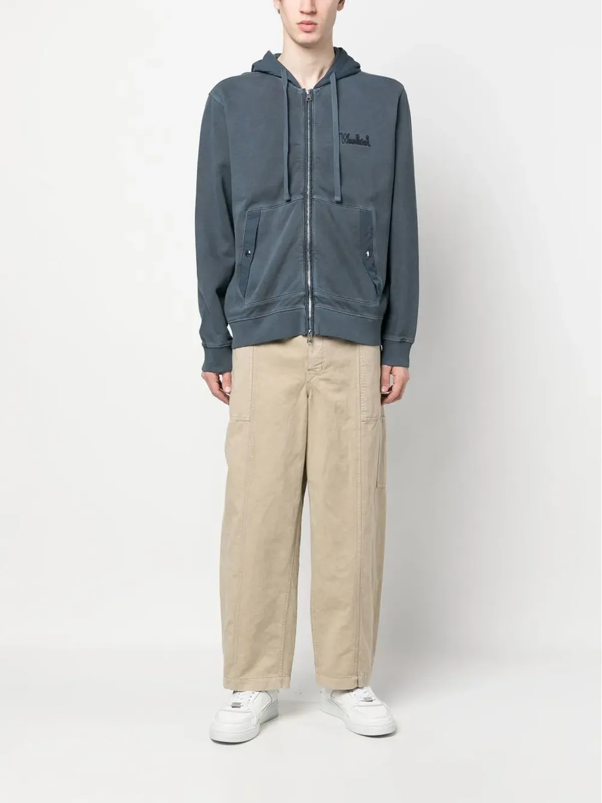 Woolrich 刺繍ロゴ コットン フーディー - 画像2