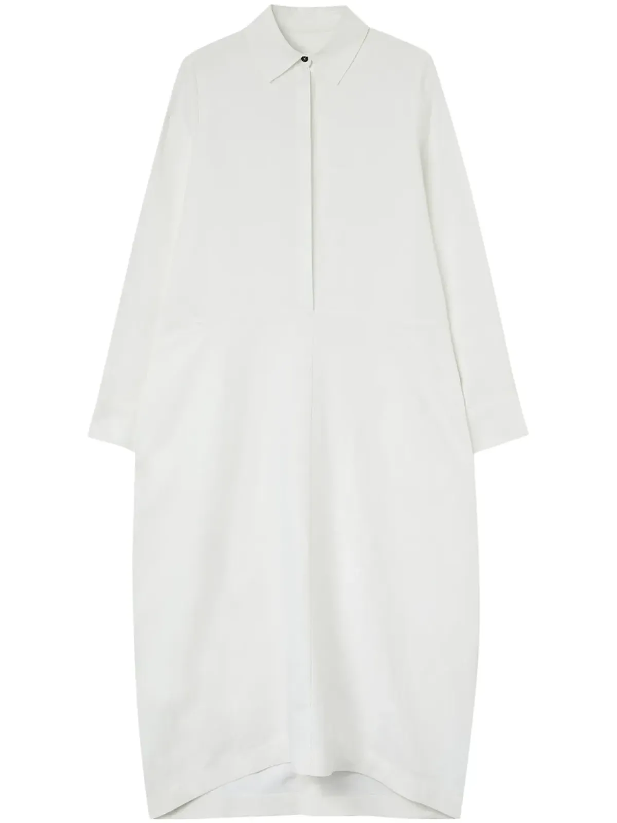 Jil Sander linen long-sleeve shirt dress - White - 画像1