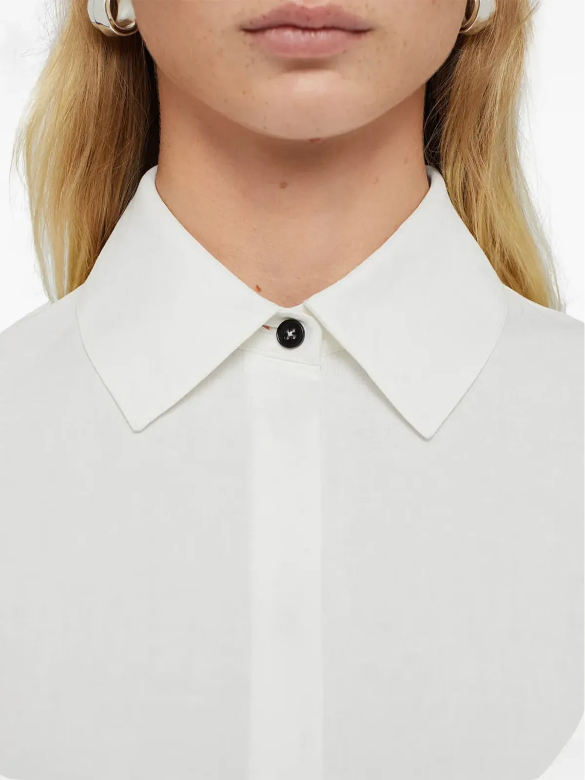 Jil Sander linen long-sleeve shirt dress - White - 画像5
