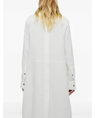 Jil Sander linen long-sleeve shirt dress - White - サムネイル3