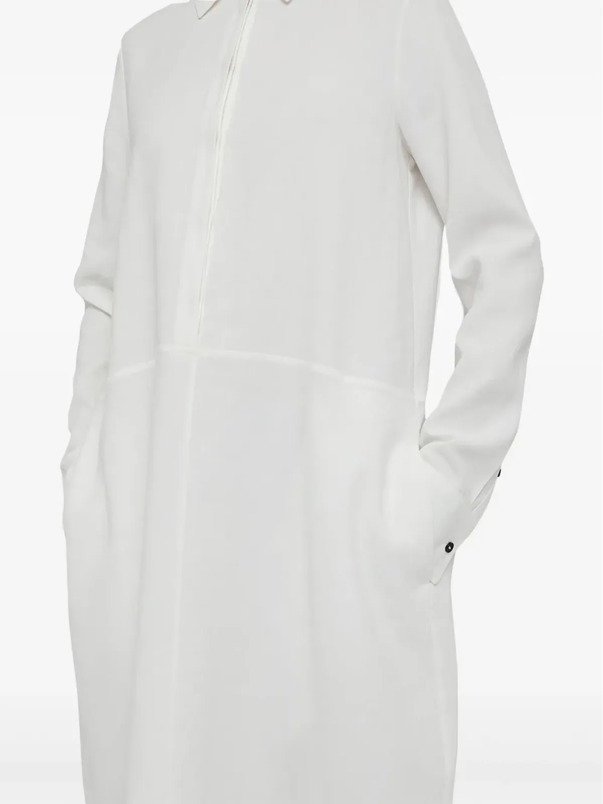 Jil Sander linen long-sleeve shirt dress - White - 画像4