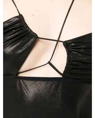 Nensi Dojaka グロッシー アシンメトリックネック ドレス - サムネイル5