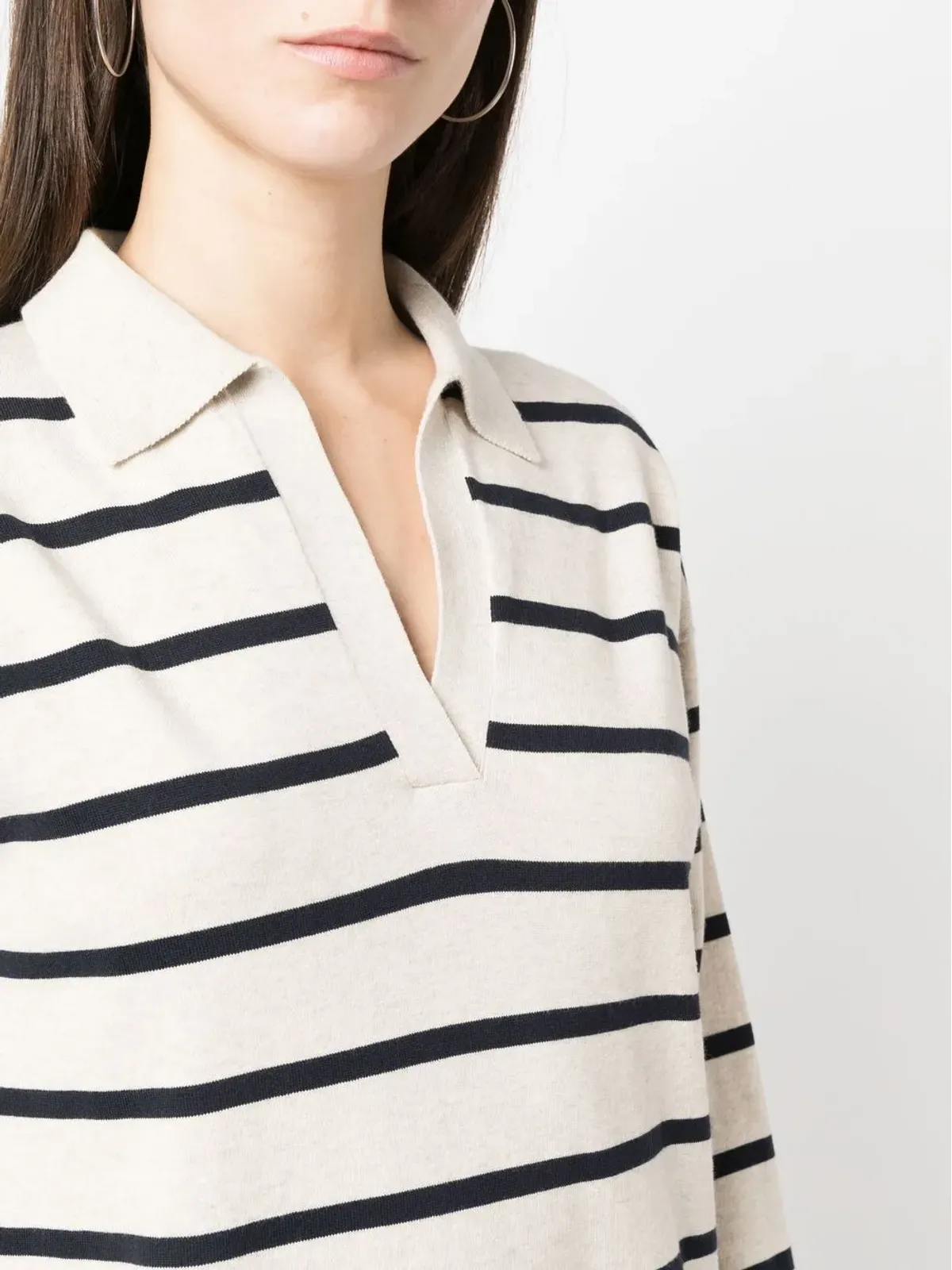 Tommy Hilfiger ストライプ長袖ミディドレス - 画像5