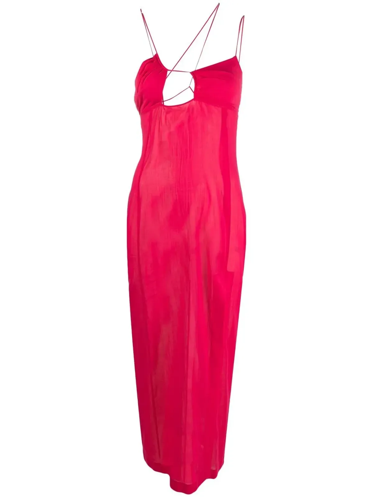 Nensi Dojaka long asymmetric-neck dress - Pink - 画像1