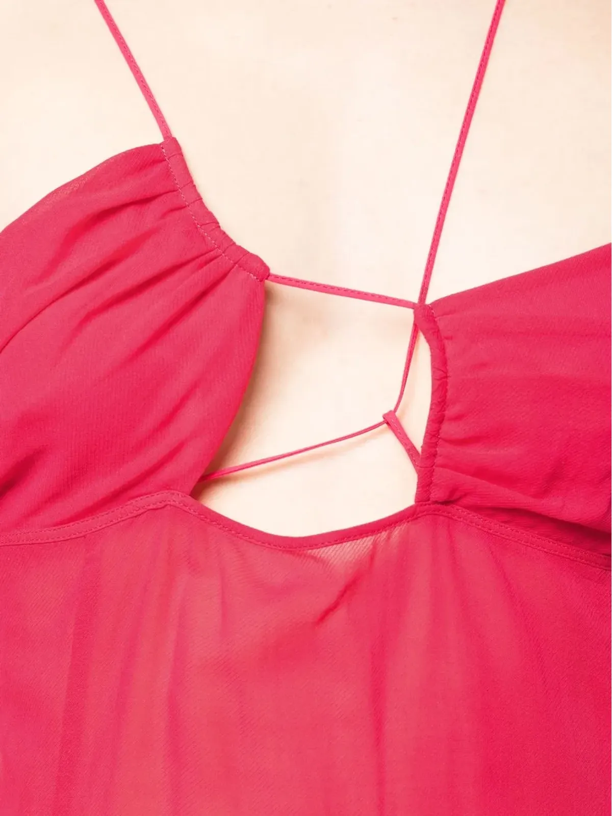 Nensi Dojaka long asymmetric-neck dress - Pink - 画像5