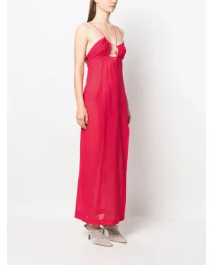 Nensi Dojaka long asymmetric-neck dress - Pink - サムネイル3