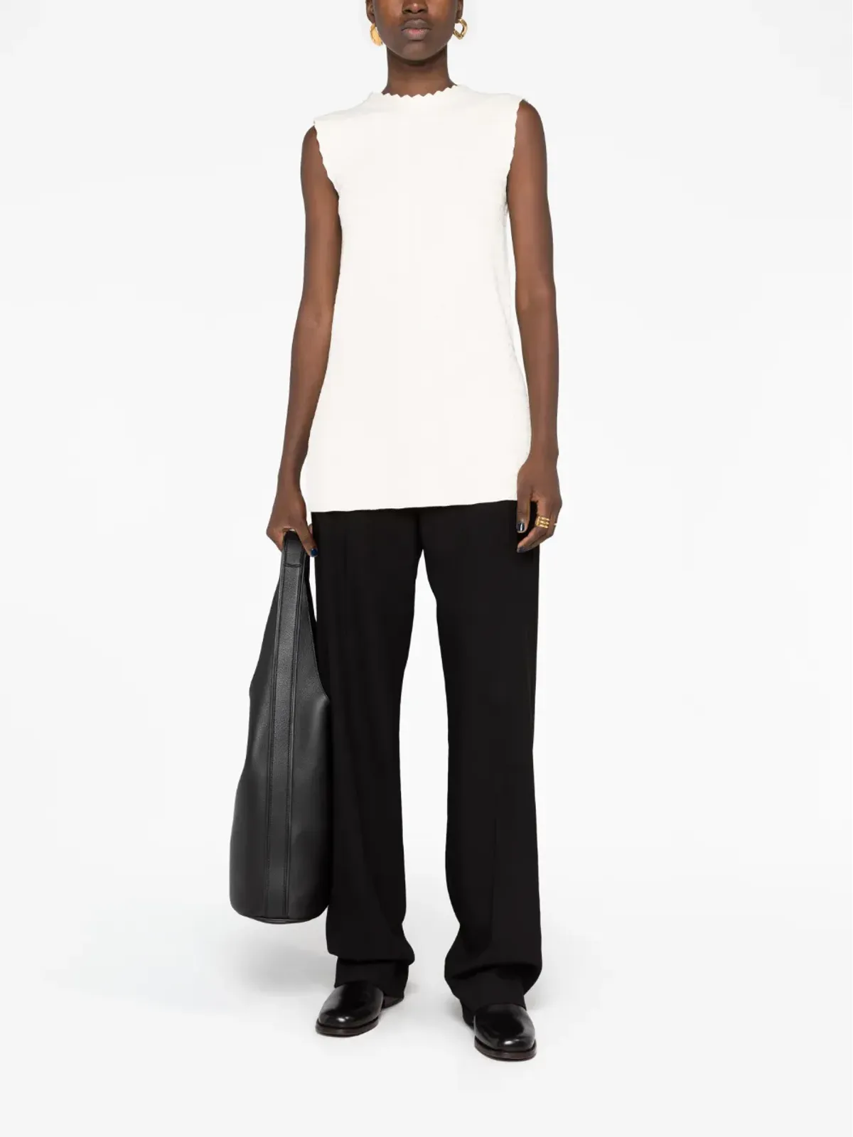 Jil Sander ノースリーブ編みニットトップ - 画像2