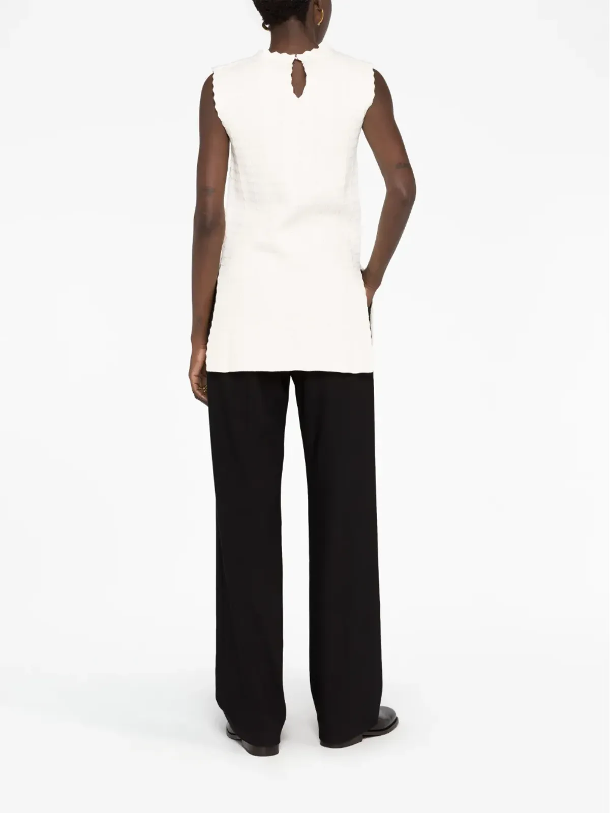 Jil Sander ノースリーブ編みニットトップ - 画像4