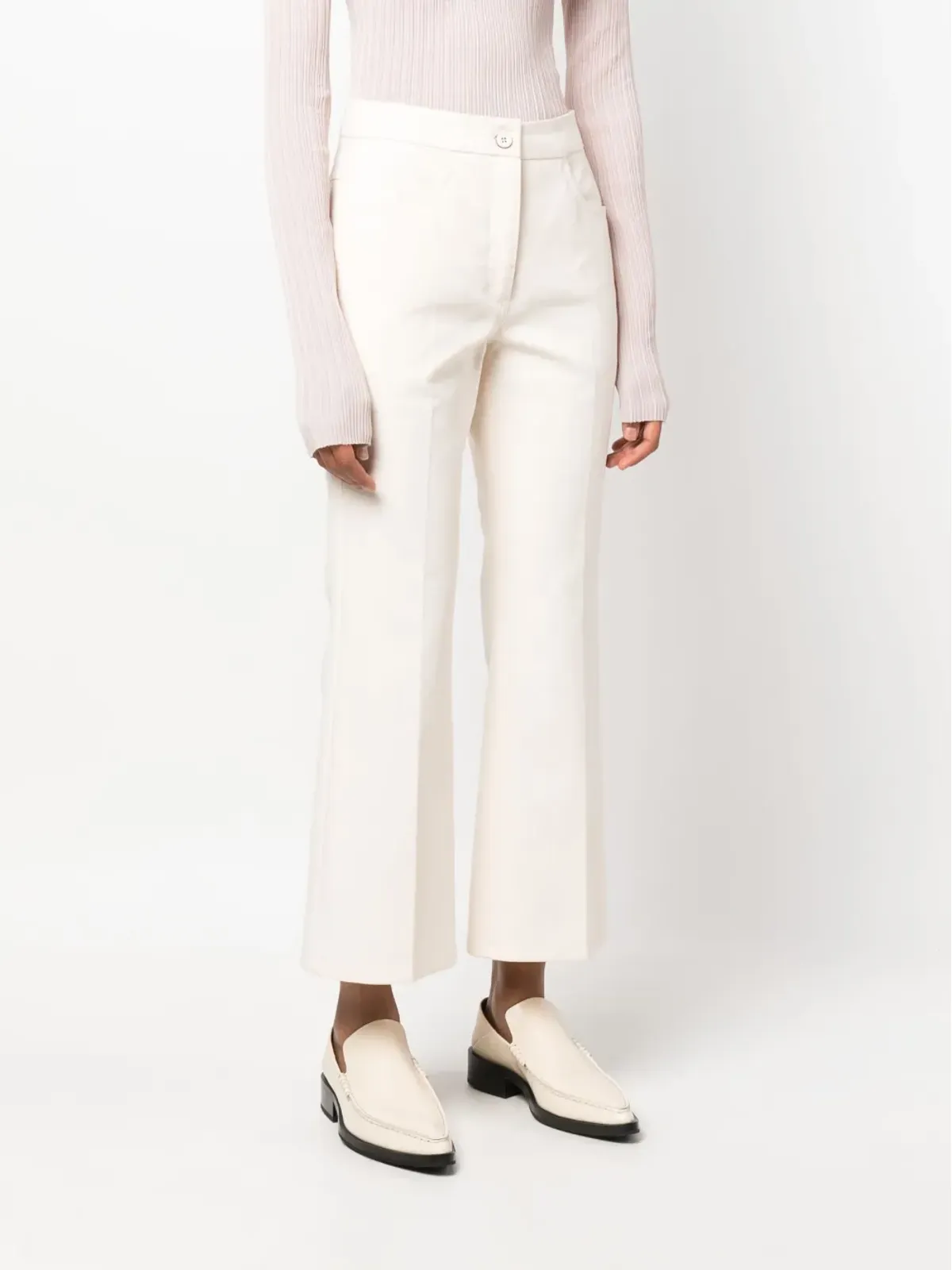 Jil Sander プレスド・クレース・フレアパンツ - 画像3
