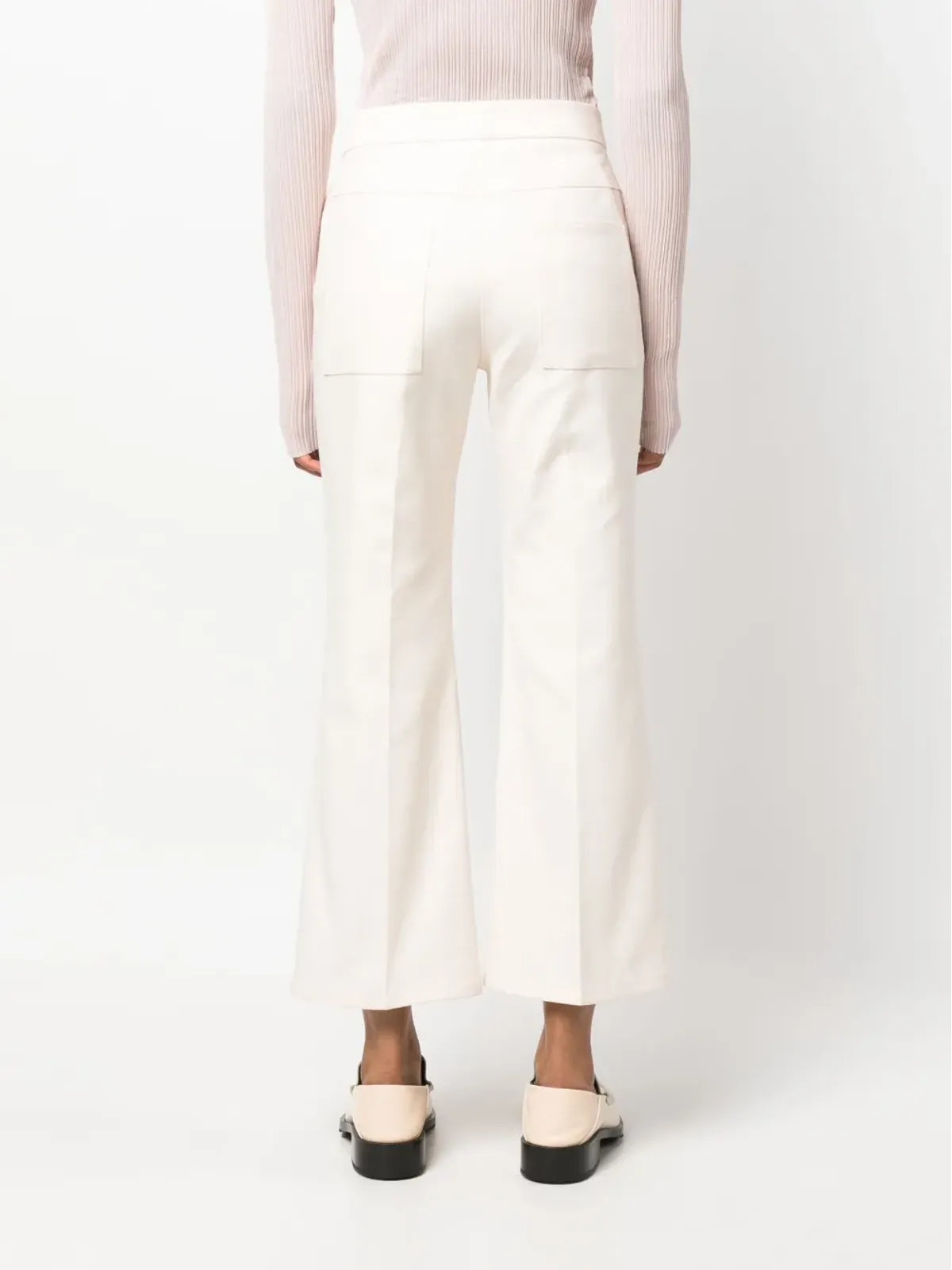 Jil Sander プレスド・クレース・フレアパンツ - 画像4