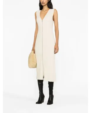 Jil Sander Vネックリブニット ミディドレス - Neutrals - サムネイル2