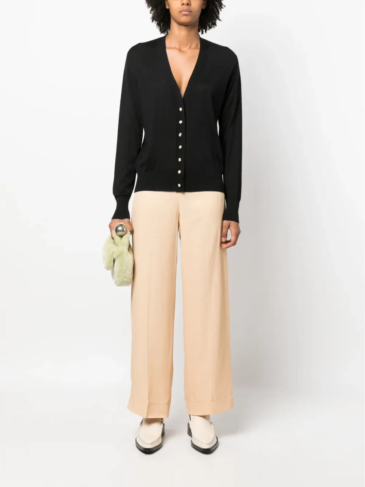 Jil Sander Vネック細編みカーディガン - 画像2