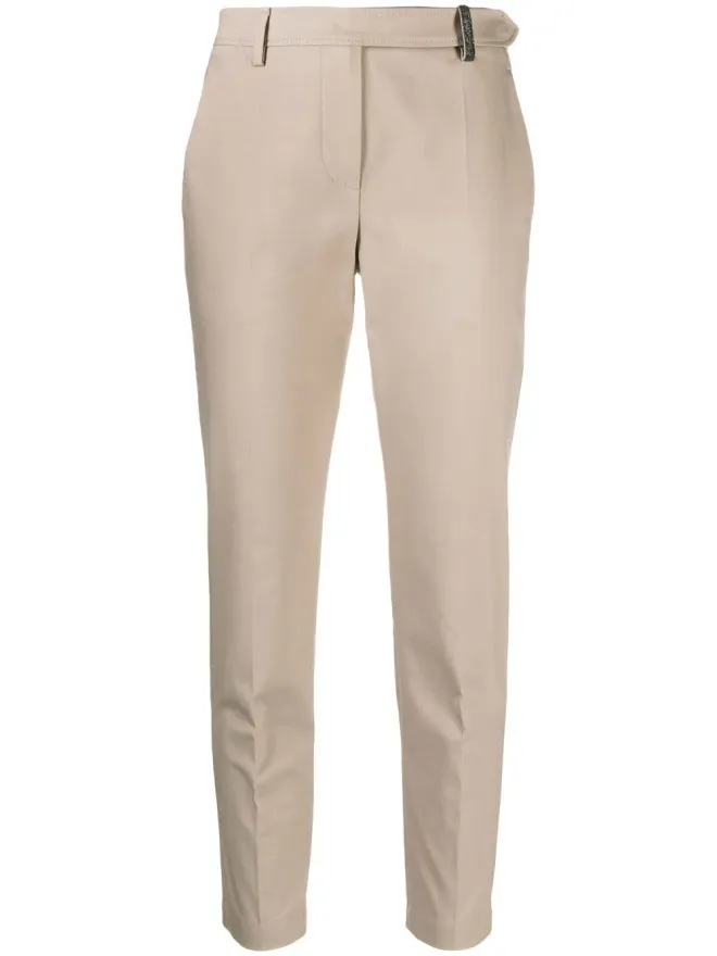 Brunello Cucinelli Brunello Cucinelli クロップド・スリムレッグパンツ - Neutralsの商品画像