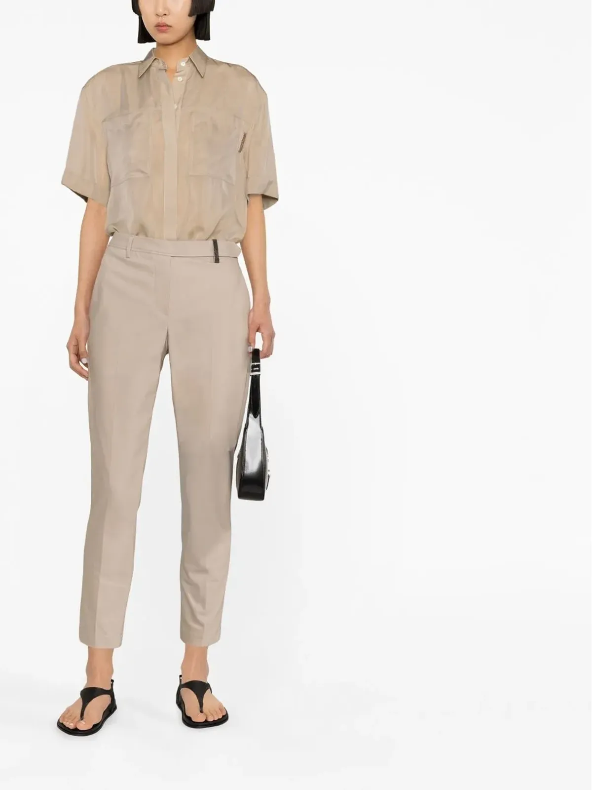 Brunello Cucinelli クロップド・スリムレッグパンツ - Neutrals - 画像2