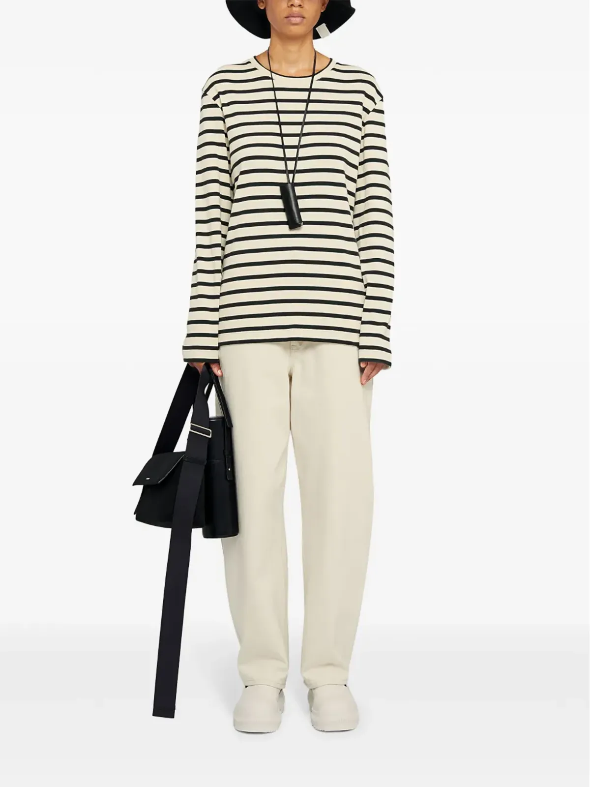 Jil Sander ストライプ柄コットンTシャツ - 画像2
