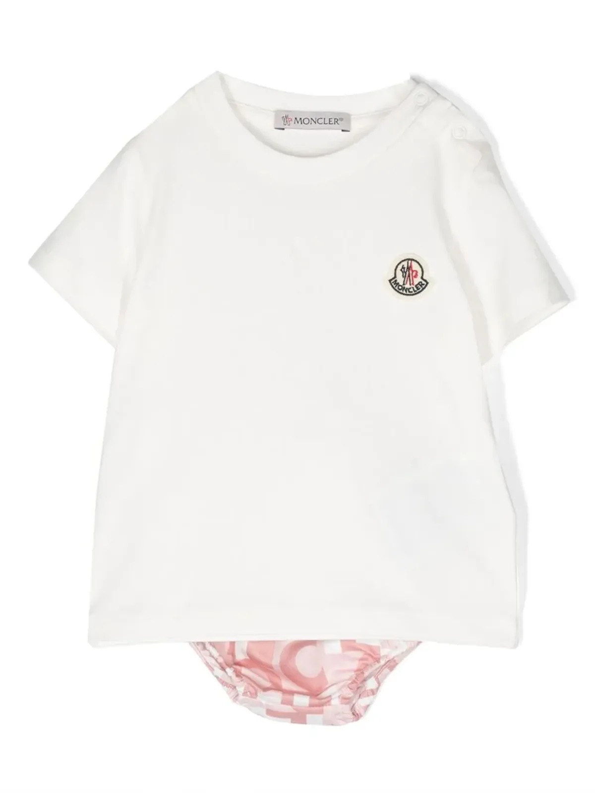 Moncler Enfant モノグラムプリント ブルマー セット - White - 画像1