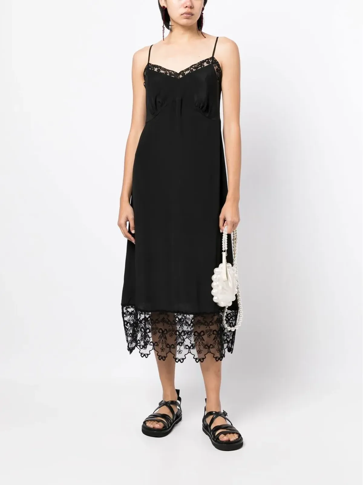 Simone Rocha レーストリム付きミディドレス - 画像2