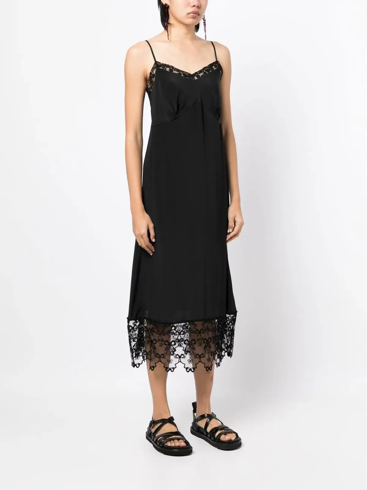 Simone Rocha レーストリム付きミディドレス - 画像3