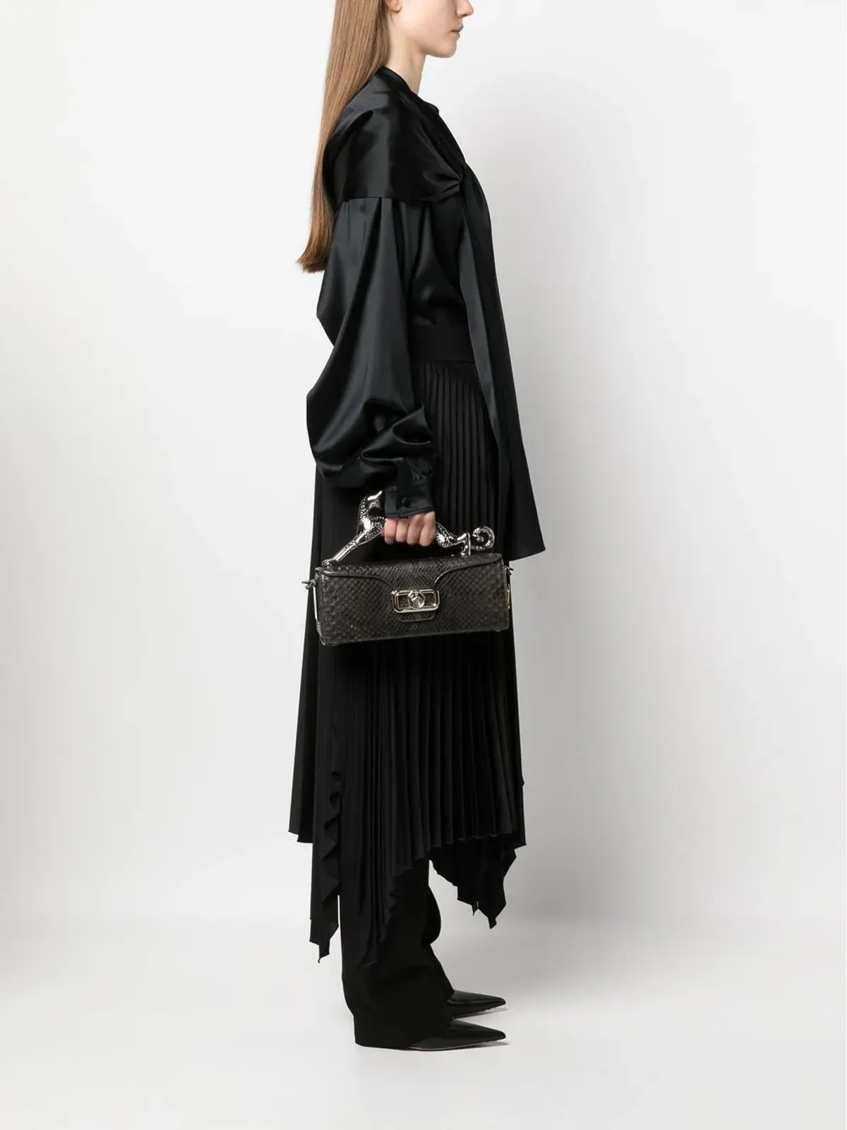 Lanvin 蛇革ミニトート - グレー - 画像2
