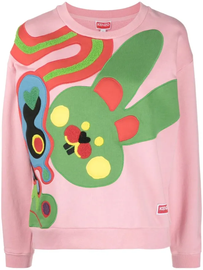 Kenzo Kenzo ケンゾー Kenzooモチーフ刺繍スウェット ピンクの商品画像