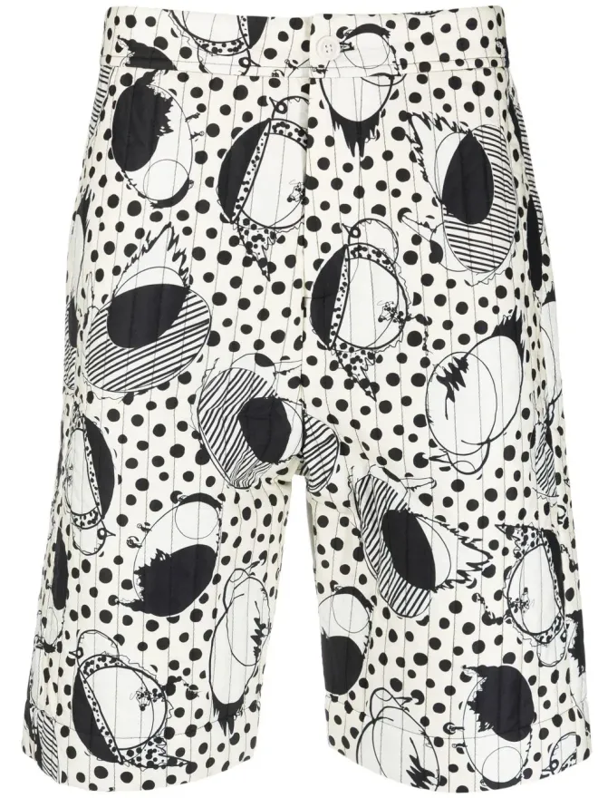 Henrik Vibskov Henrik Vibskov Wheel アブストラクトプリント キルトショーツの商品画像