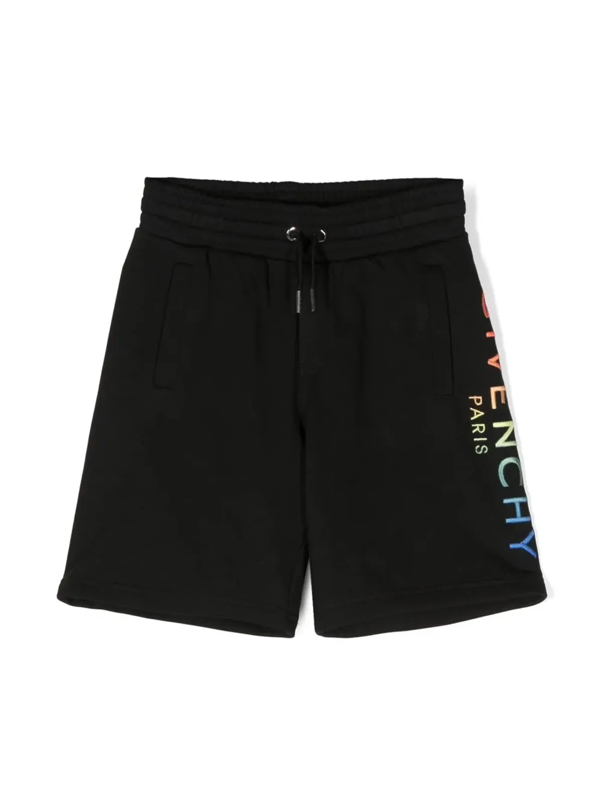 Givenchy Kids グラデーションエフェクト ロゴ刺繍ショートパンツ - ブラック - 画像1