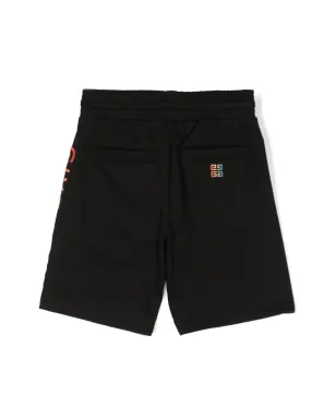 Givenchy Kids グラデーションエフェクト ロゴ刺繍ショートパンツ - ブラック - サムネイル2