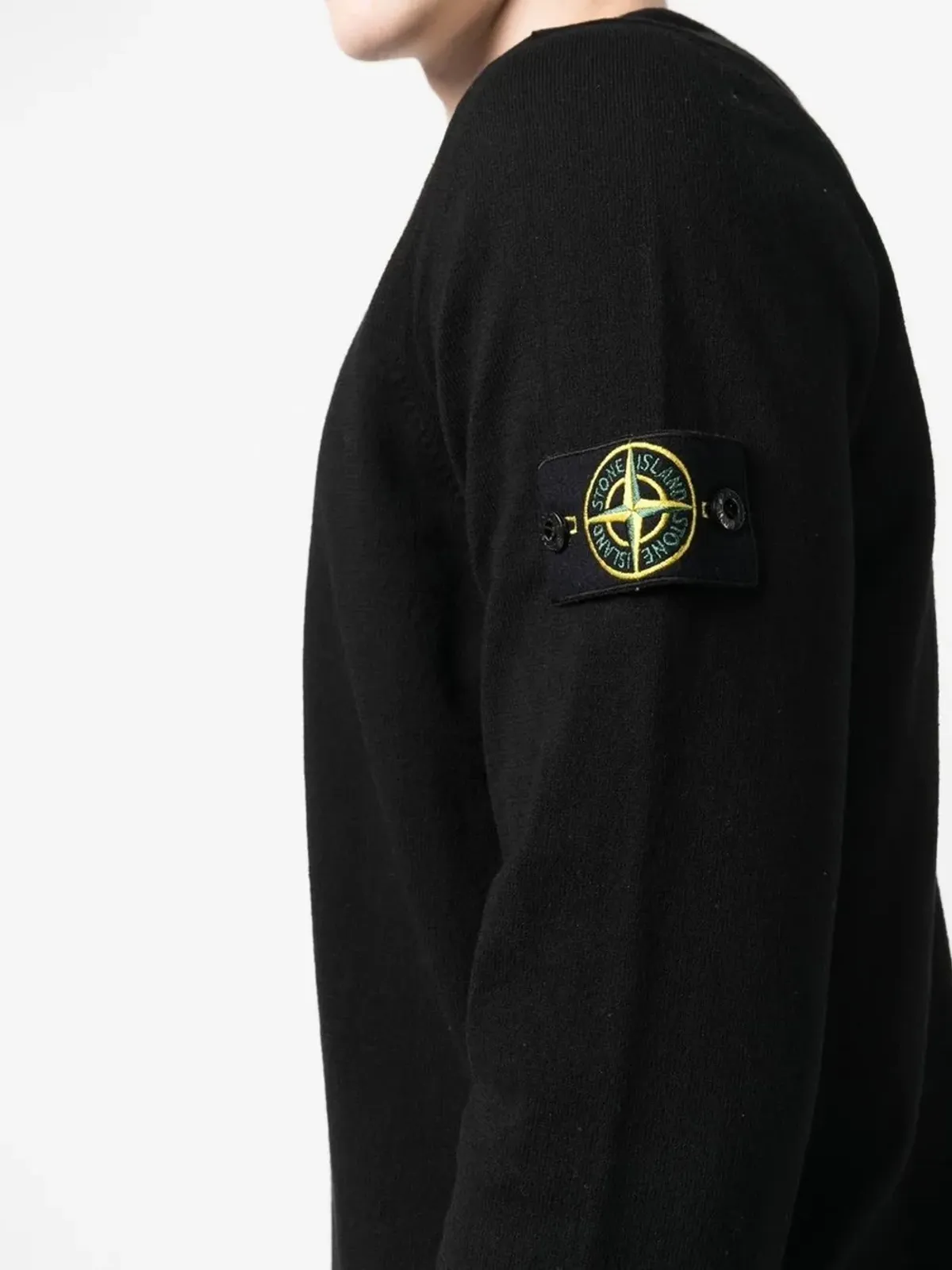 Stone Island ロゴパッチ クルーネック ニットセーター - ブラック - 画像5