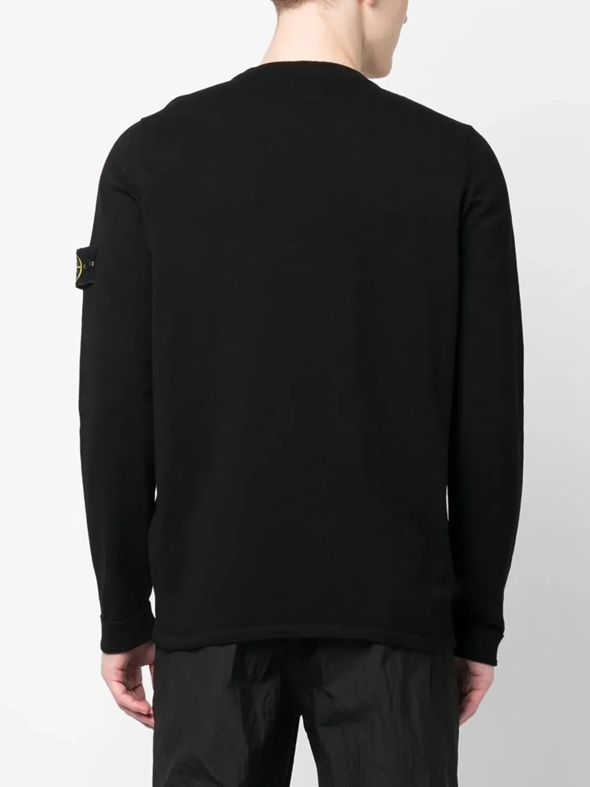 Stone Island ロゴパッチ クルーネック ニットセーター - ブラック - 画像4