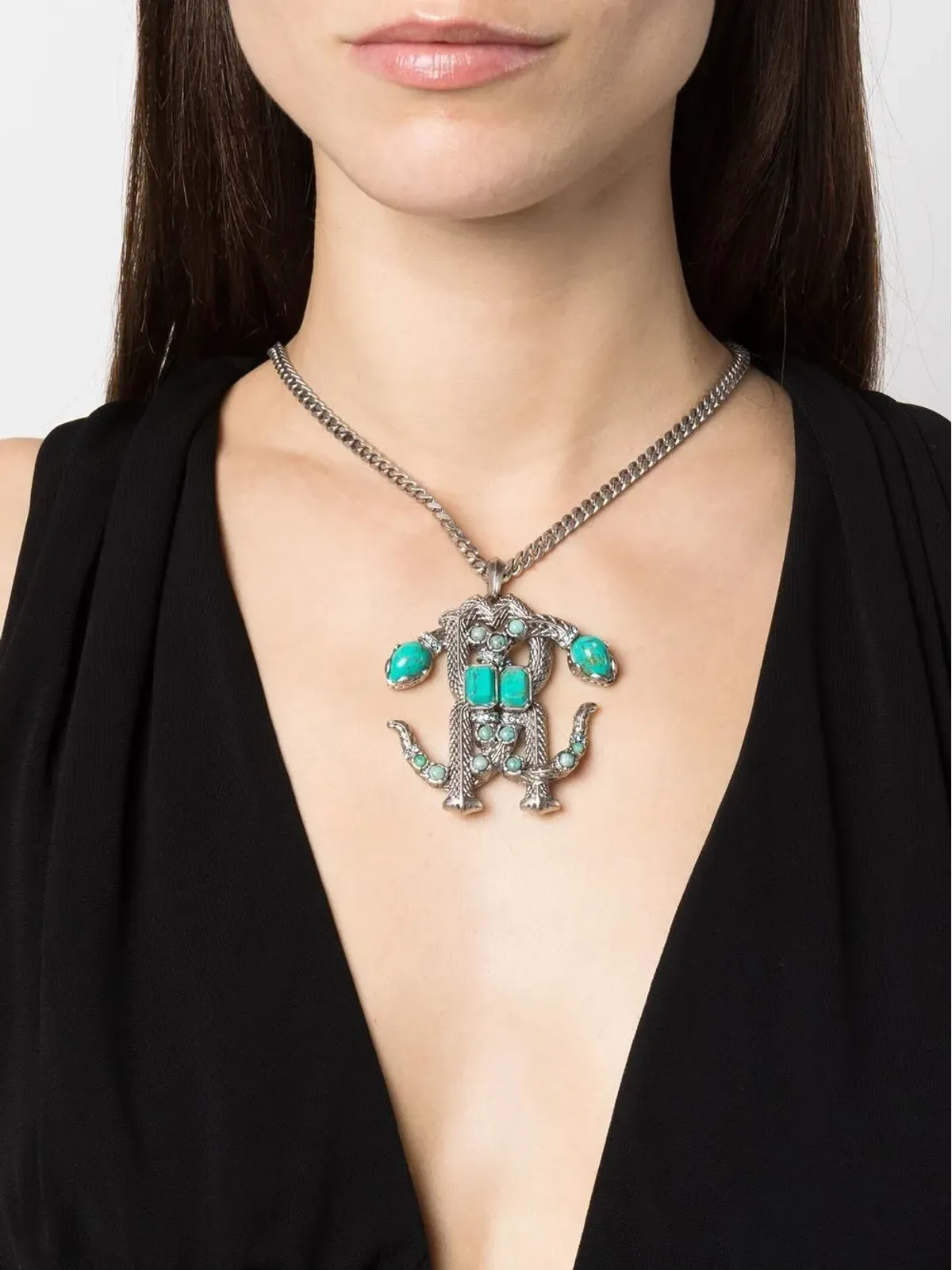 Roberto Cavalli Mirror Snake ペンダントネックレス - 画像2