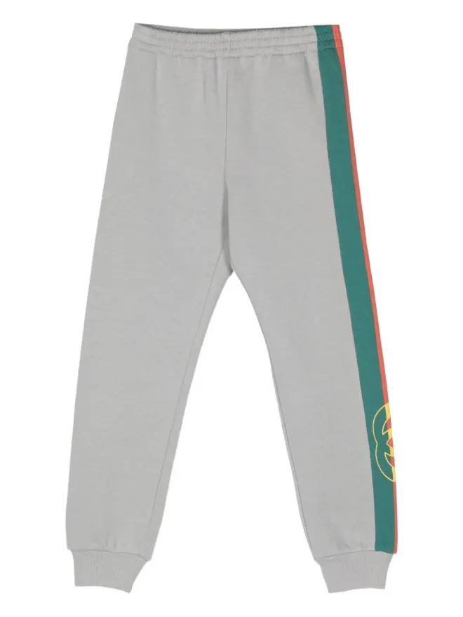 Gucci Kids Gucci Kids ロゴプリント フェルテッド コットン トラックパンツ - グレーの商品画像