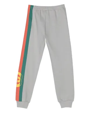 Gucci Kids ロゴプリント フェルテッド コットン トラックパンツ - グレー - サムネイル2