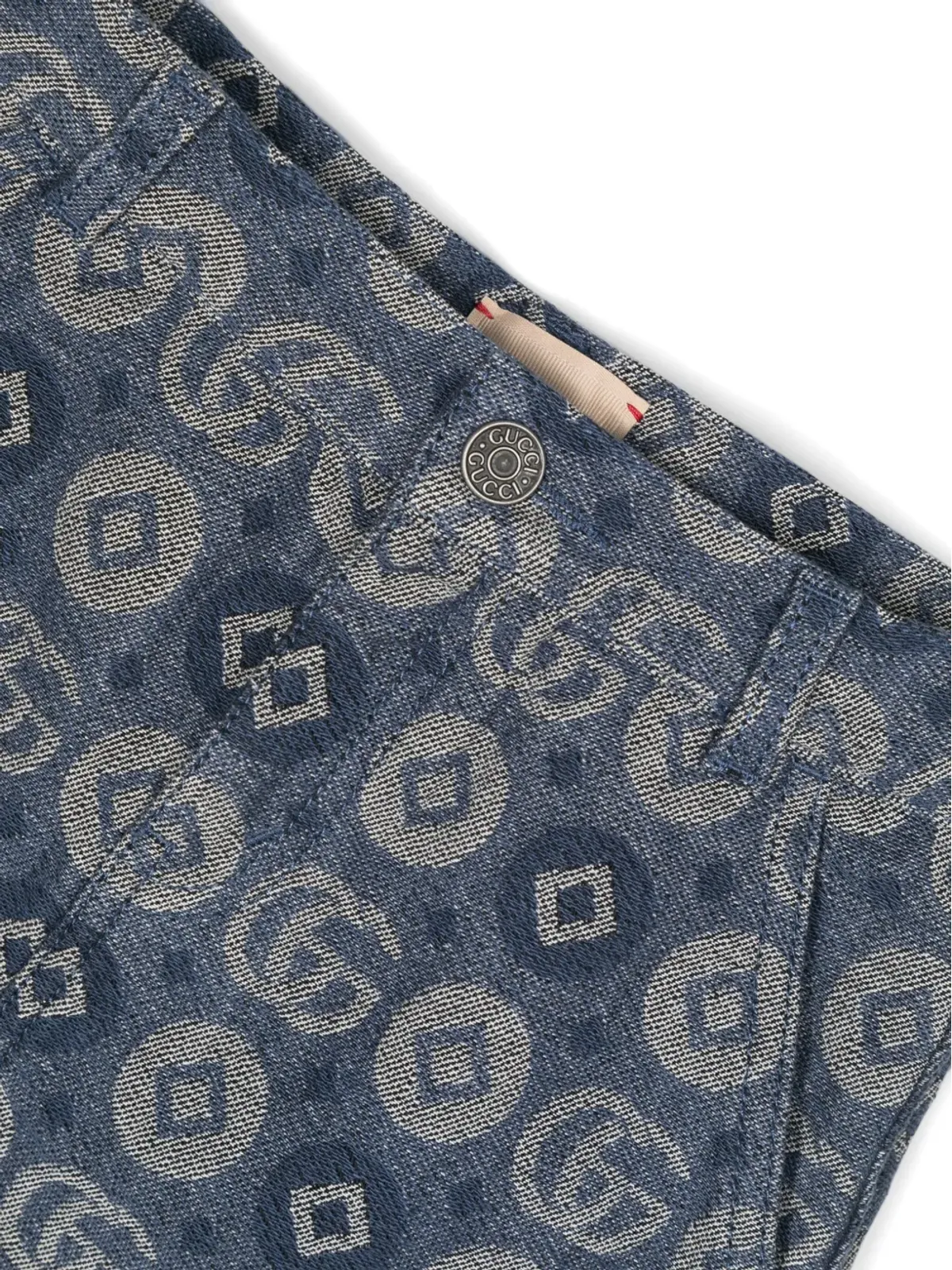 Gucci Kids GGモノグラムジャカード デニムスカート - 画像3